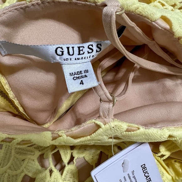 Guess Marina Lay Overlay Dress in Lemonade Size 4 - Picture 4 of 4